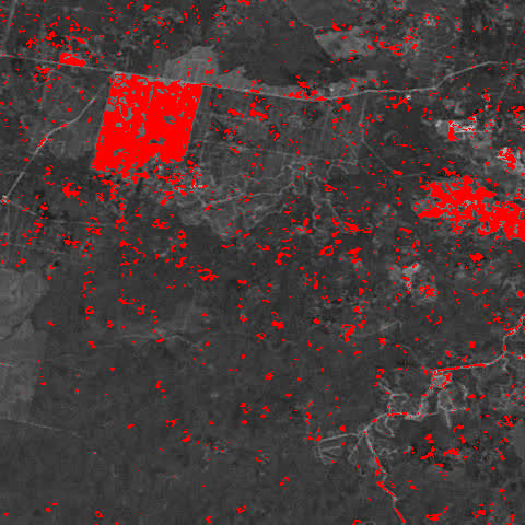Saída do processamento: imagem de satélite segmentada pelo próprio fluxo.